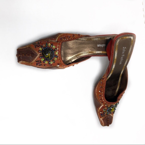 John Fashion Shoes - John Fashion square mules size 7